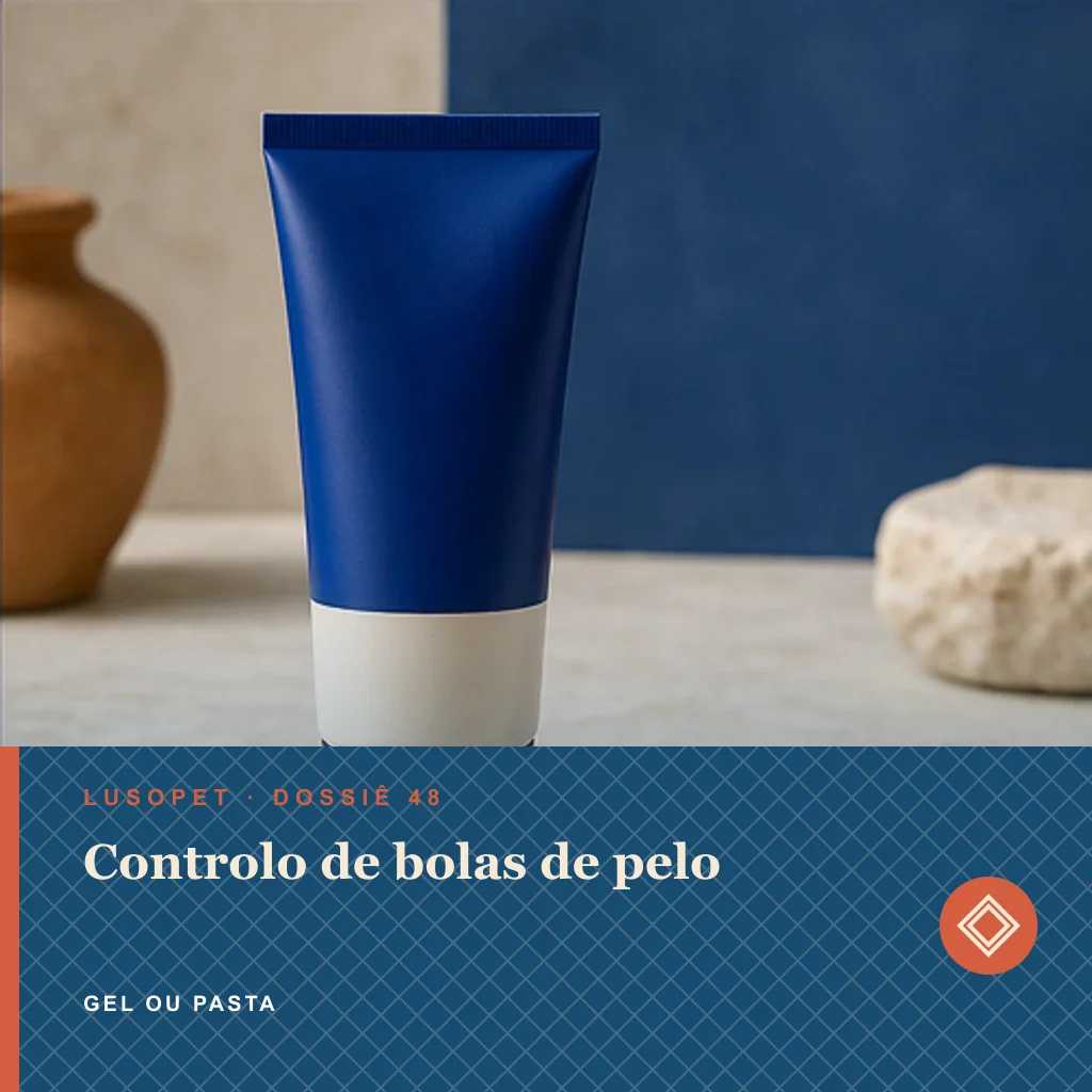 Controlo de bolas de pelo em gel ou pasta, conceito de suplemento para marca própria Lusopet